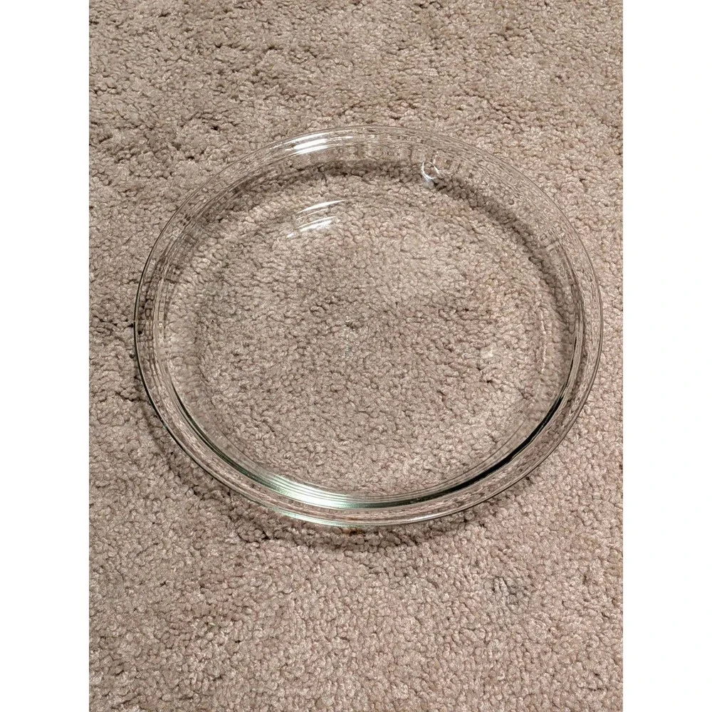Vnt. PYREX 210 Pie Plate 10” Clear Glass With Flat Rim ~1 1/2